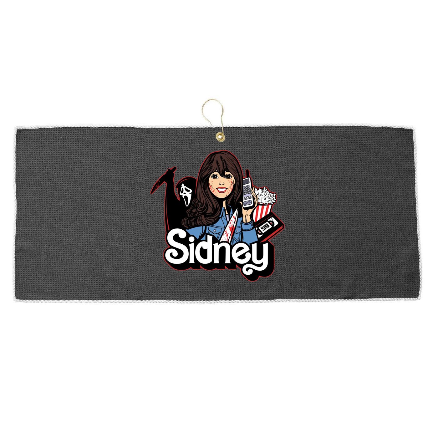 Hello Sidney Phone Call Scary Movie Large Microfiber Waffle Golf Towel