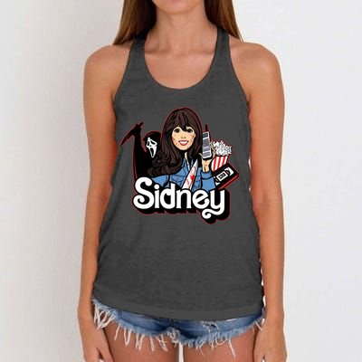 Hello Sidney Phone Call Scary Movie Women's Knotted Racerback Tank