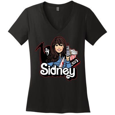 Hello Sidney Phone Call Scary Movie Women's V-Neck T-Shirt