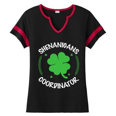 Happy St Patricks Day Birthday Shamrock Bday Party Ladies Halftime Notch Neck Tee