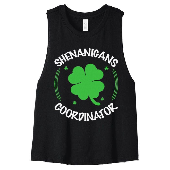 Happy St Patricks Day Birthday Shamrock Bday Party Women's Racerback Cropped Tank