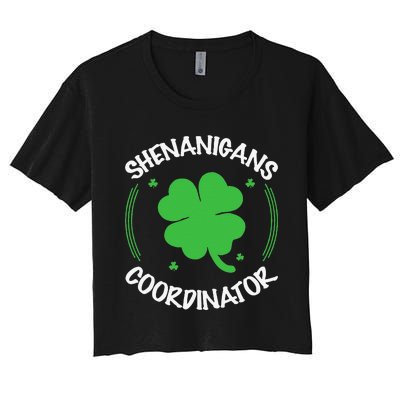 Happy St Patricks Day Birthday Shamrock Bday Party Women's Crop Top Tee