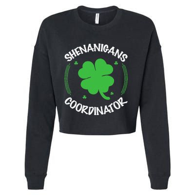 Happy St Patricks Day Birthday Shamrock Bday Party Cropped Pullover Crew