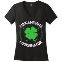 Happy St Patricks Day Birthday Shamrock Bday Party Women's V-Neck T-Shirt