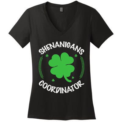 Happy St Patricks Day Birthday Shamrock Bday Party Women's V-Neck T-Shirt