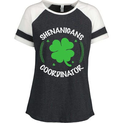 Happy St Patricks Day Birthday Shamrock Bday Party Enza Ladies Jersey Colorblock Tee