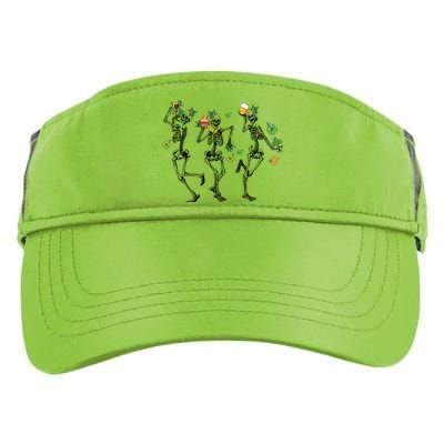 Happy St Patrick Day Dancing Skeleton Leprechauns Funny Great Gift Adult Drive Performance Visor