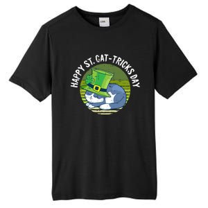 Happy St Patricks Day Retro Shamrock Cat Lover Irish Funny Gift Tall Fusion ChromaSoft Performance T-Shirt