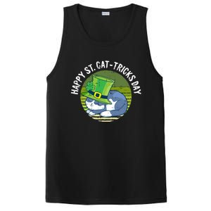 Happy St Patricks Day Retro Shamrock Cat Lover Irish Funny Gift PosiCharge Competitor Tank