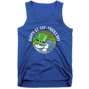 Happy St Patricks Day Retro Shamrock Cat Lover Irish Funny Gift Tank Top