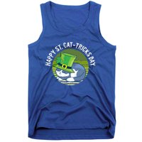 Happy St Patricks Day Retro Shamrock Cat Lover Irish Funny Gift Tank Top