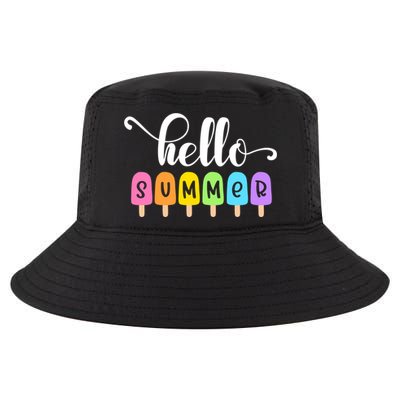 Hello Summer Popsicles Cute Pastel Graphic Design Cute Gift Cool Comfort Performance Bucket Hat