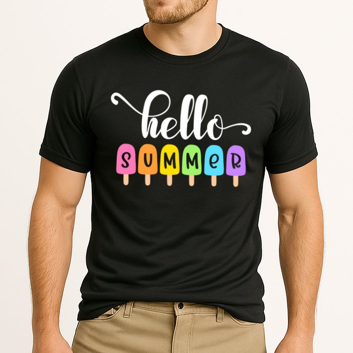 Hello Summer Popsicles Cute Pastel Graphic Design Cute Gift Cooling Performance Crew T-Shirt