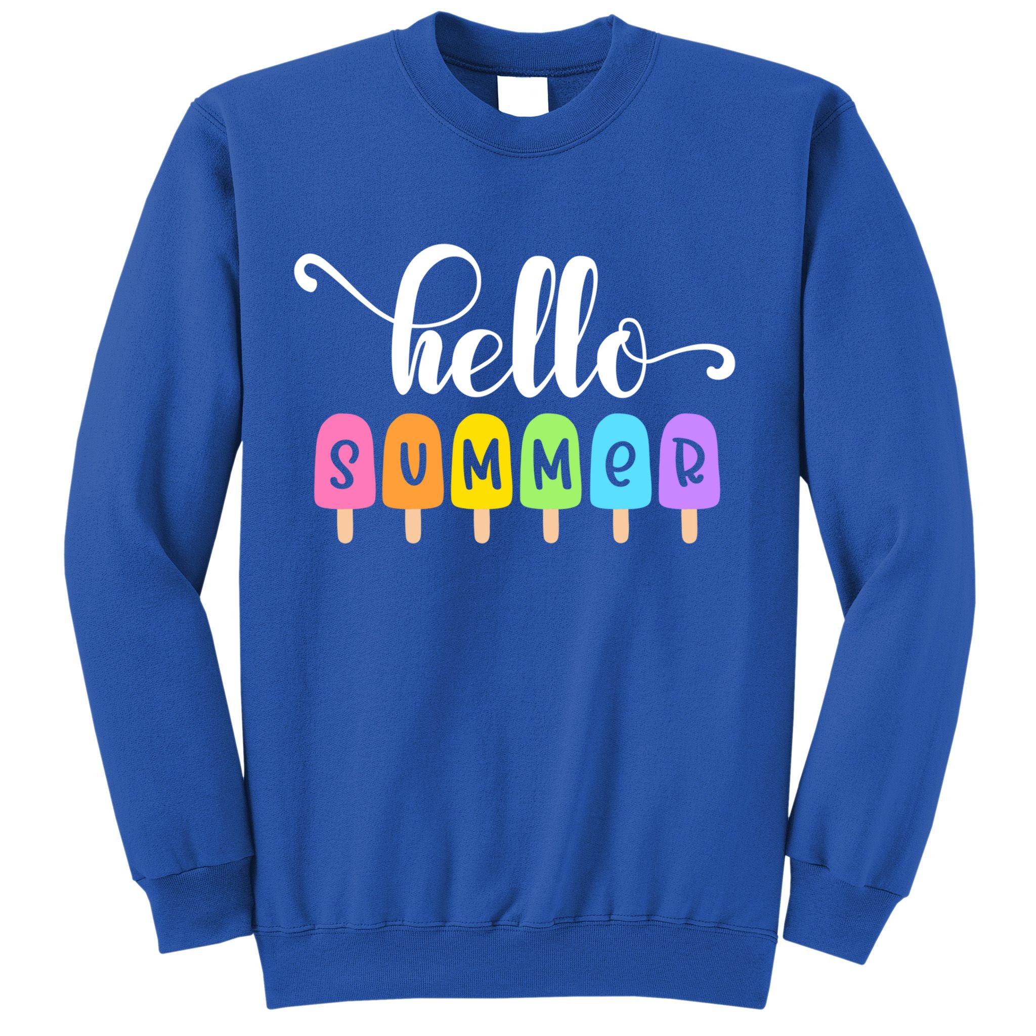 Hello Summer Popsicles Cute Pastel Graphic Design Cute Gift Sweatshirt