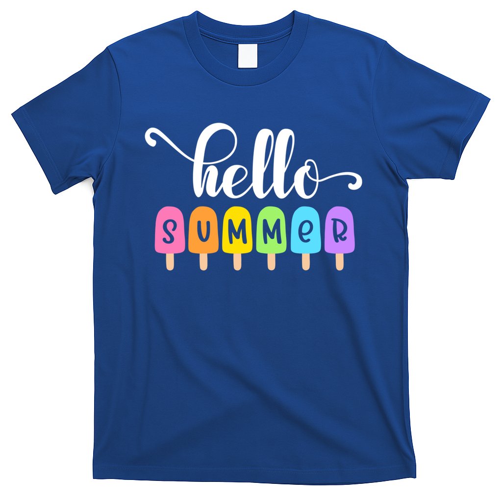 Hello Summer Popsicles Cute Pastel Graphic Design Cute Gift T-Shirt