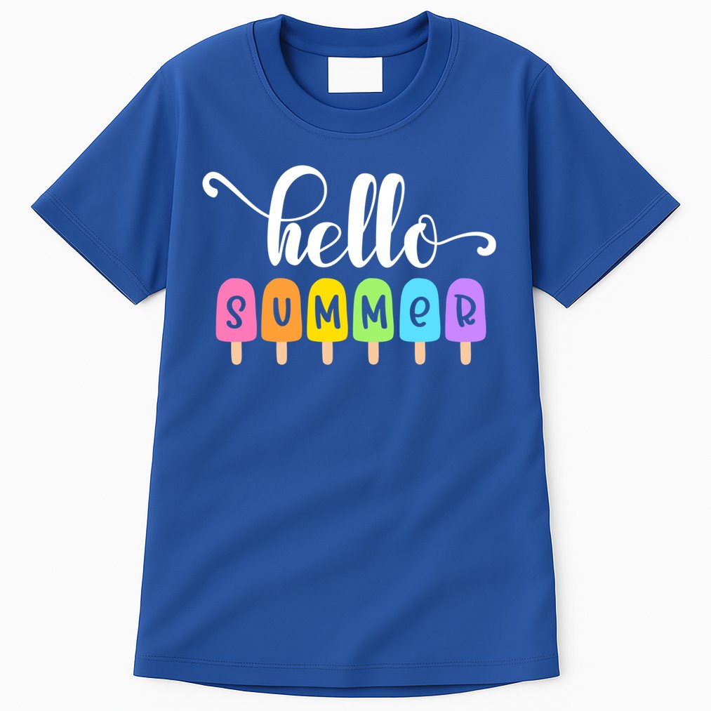 Hello Summer Popsicles Cute Pastel Graphic Design Cute Gift Tall T-Shirt