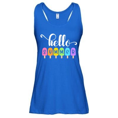 Hello Summer Popsicles Cute Pastel Graphic Design Cute Gift Ladies Essential Flowy Tank
