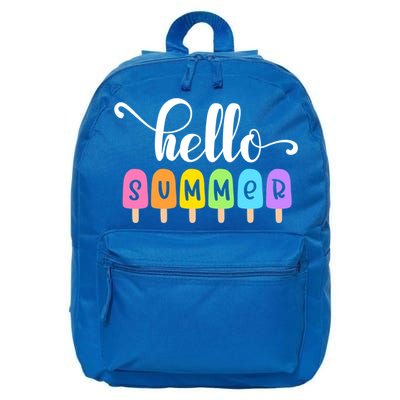 Hello Summer Popsicles Cute Pastel Graphic Design Cute Gift 16 in Basic Backpack