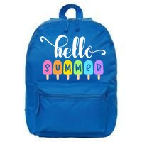 Hello Summer Popsicles Cute Pastel Graphic Design Cute Gift 16 in Basic Backpack