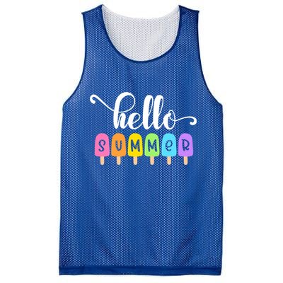 Hello Summer Popsicles Cute Pastel Graphic Design Cute Gift Mesh Reversible Basketball Jersey Tank