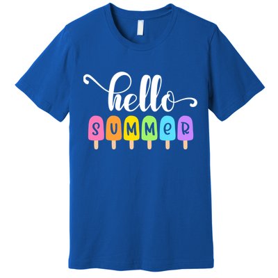 Hello Summer Popsicles Cute Pastel Graphic Design Cute Gift Premium T-Shirt