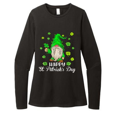 Happy St Patrick's Day Cute Gnome Tie Dye Shamrock Clover Womens CVC Long Sleeve Shirt