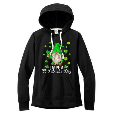 Happy St Patrick's Day Cute Gnome Tie Dye Shamrock Clover Women's Fleece Hoodie