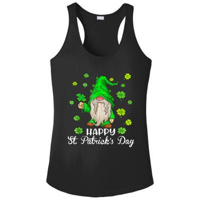 Happy St Patrick's Day Cute Gnome Tie Dye Shamrock Clover Ladies PosiCharge Competitor Racerback Tank