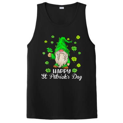 Happy St Patrick's Day Cute Gnome Tie Dye Shamrock Clover PosiCharge Competitor Tank