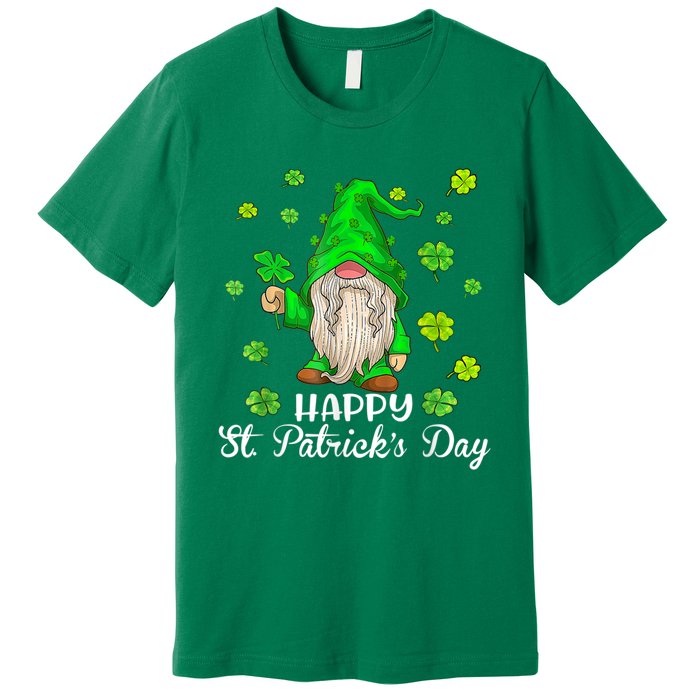 Happy St Patrick's Day Cute Gnome Tie Dye Shamrock Clover Premium T-Shirt