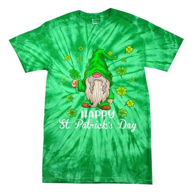 Happy St Patrick's Day Cute Gnome Tie Dye Shamrock Clover Tie-Dye T-Shirt