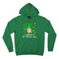 Happy St Patrick's Day Cute Gnome Tie Dye Shamrock Clover Tall Hoodie