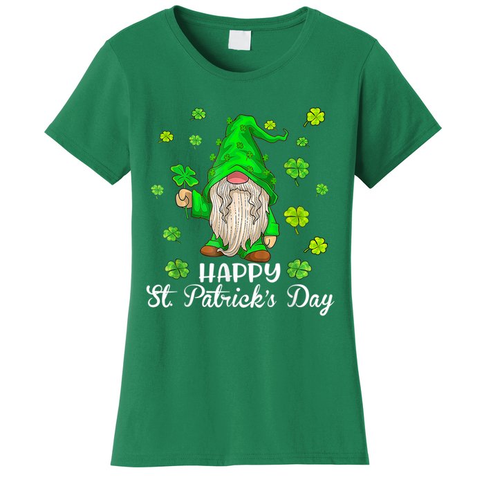 Happy St Patrick's Day Cute Gnome Tie Dye Shamrock Clover Women's T-Shirt