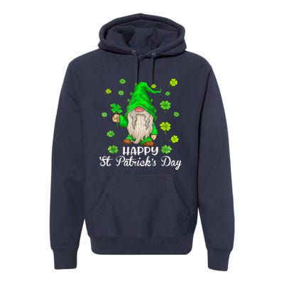 Happy St Patrick's Day Cute Gnome Tie Dye Shamrock Clover Premium Hoodie