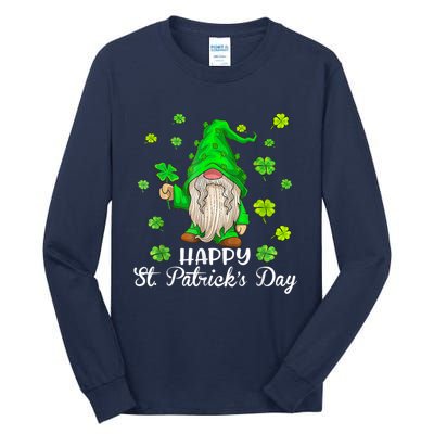 Happy St Patrick's Day Cute Gnome Tie Dye Shamrock Clover Tall Long Sleeve T-Shirt