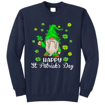 Happy St Patrick's Day Cute Gnome Tie Dye Shamrock Clover Tall Sweatshirt