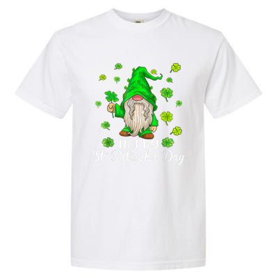 Happy St Patrick's Day Cute Gnome Tie Dye Shamrock Clover Garment-Dyed Heavyweight T-Shirt