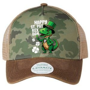 Happy St Pat T-Rex St Patricks Day Dinosaur Leprechaun Funny Legacy Tie Dye Trucker Hat