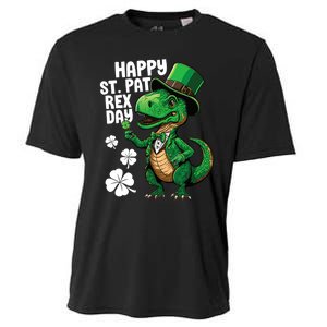 Happy St Pat T-Rex St Patricks Day Dinosaur Leprechaun Funny Cooling Performance Crew T-Shirt