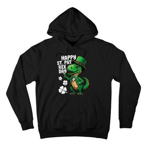 Happy St Pat T-Rex St Patricks Day Dinosaur Leprechaun Funny Hoodie