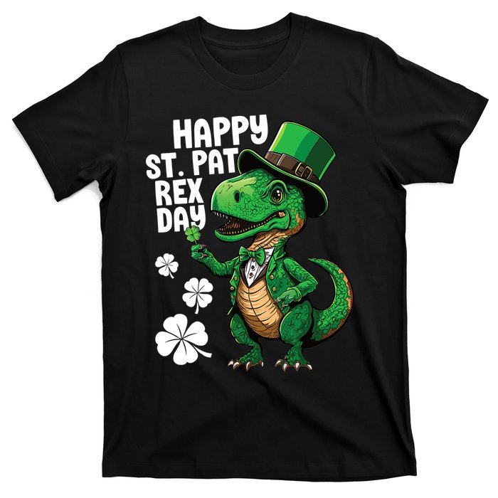 Happy St Pat T-Rex St Patricks Day Dinosaur Leprechaun Funny T-Shirt