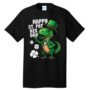 Happy St Pat T-Rex St Patricks Day Dinosaur Leprechaun Funny Tall T-Shirt