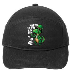 Happy St Pat T-Rex St Patricks Day Dinosaur Leprechaun Funny 7-Panel Snapback Hat