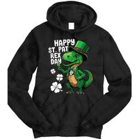 Happy St Pat T-Rex St Patricks Day Dinosaur Leprechaun Funny Tie Dye Hoodie