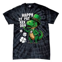 Happy St Pat T-Rex St Patricks Day Dinosaur Leprechaun Funny Tie-Dye T-Shirt