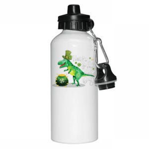 Happy St Pat Rex Day St Patrick's Day Dinosaur Gift Aluminum Water Bottle