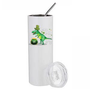 Happy St Pat Rex Day St Patrick's Day Dinosaur Gift Stainless Steel Tumbler