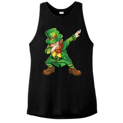 Happy St Patricks Day Dabbing Leprechaun  Ladies PosiCharge Tri-Blend Wicking Tank