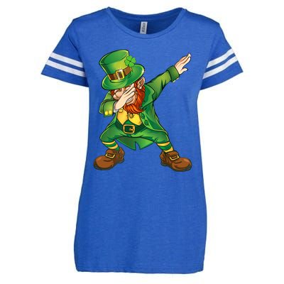 Happy St Patricks Day Dabbing Leprechaun  Enza Ladies Jersey Football T-Shirt