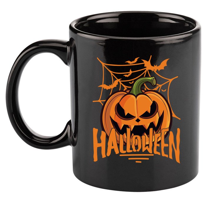 Halloween Spooky Pumpkin 11oz C Handle Ceramic Mug